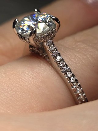 Anello Solitario Diamante Moissanite 2 Carati