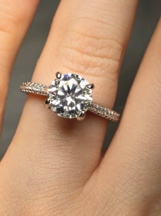 Anello Solitario Diamante Moissanite 2 Carati