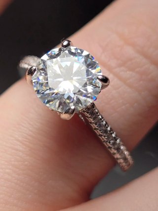 Anello Solitario Diamante Moissanite 2 Carati