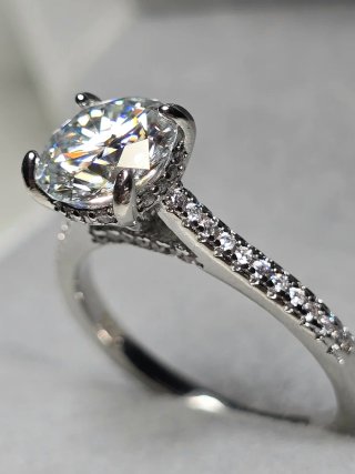 Anello Solitario Diamante Moissanite 2 Carati