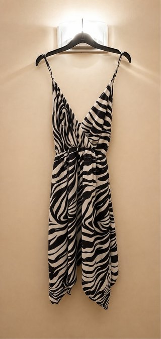 Vestido animal print New Collection blanco y negro