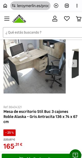 Mesa de escritorio oficina madera y negro