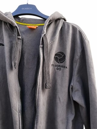 Chaqueta BVB Gris con Cremallera y capucha