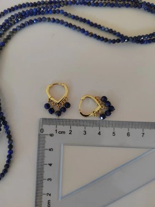 Collar y Pendientes Corazón Lapislázuli