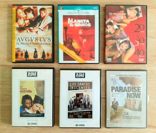 Películas en DVD. Desde 1,50€ cada una.