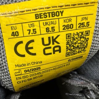 Bota Seguridad Safety Jogger BESTBOY Negra/Gris