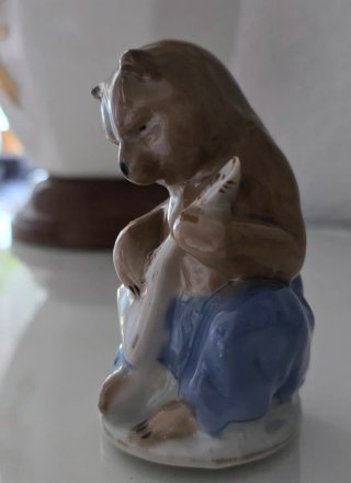 Figura Oso Porcelana Vintage Balalaika