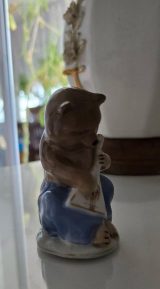 Figura Oso Porcelana Vintage Balalaika