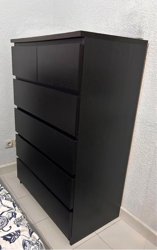 Cómoda Malm ikea marrón oscuro 6 cajones