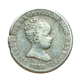 Moneda 1 real 1850 Isabel II