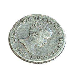 Moneda 1 real 1850 Isabel II