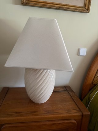 2 Lámparas Cerámica Beige/Blanco