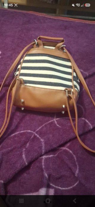 Bolso Rayas Marrón y Multicolor