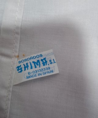 Sábana bordada Shima SL azul y blanco