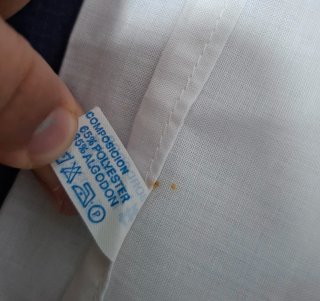 Sábana bordada Shima SL azul y blanco