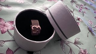 Anillo Tous Oso Acero Rosa T14