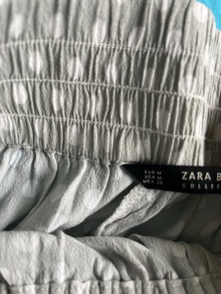 Falda de viscosa. Zara lunares gris Talla M