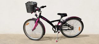 Bicicleta BTWIN Negra y Rosa
