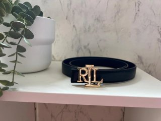 Cinturón Ralph Lauren Negro Hebilla Dorada RL Nuev