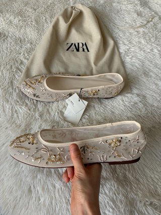 Bailarinas mesh bordadas Zara Viral