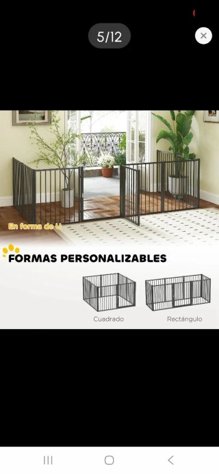 Parque para perros metálico gris