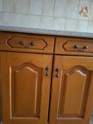 Muebles de cocina madera maciza y encimera