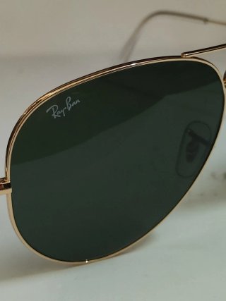Gafas de sol Ray-Ban Aviator doradas y verdes