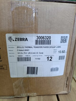 Etiquetas Zebra Z-Select 2000T (3006320) 102x76