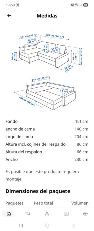 Sofá Cama Friheten Ikea Gris