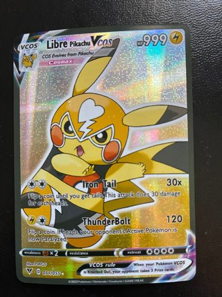 Pikachu VCOS Libre 999 HP Carta Pokémon