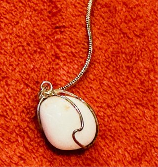 Collana saliscendi vintage agata bianca argent Y2K