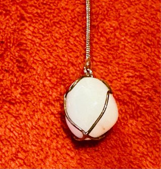 Collana saliscendi vintage agata bianca argent Y2K