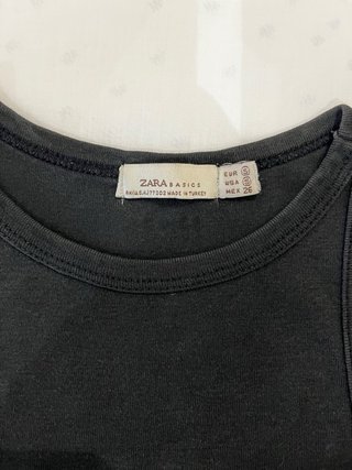 Camiseta Zara Negra Básica Talla XS