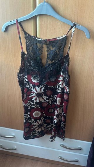 Blusa Mango Talla S Encaje Floral