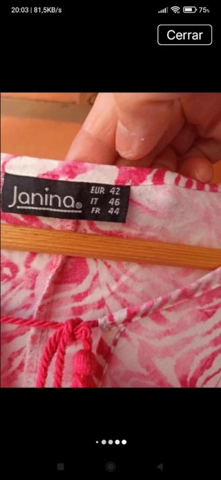 Túnica Janina Estampada Rosa y Blanca