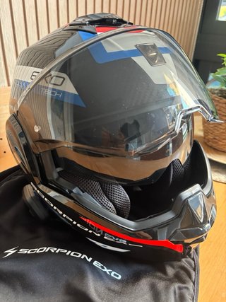 Casco Scorpion Exo Tech Evo Carbon Negro Azul