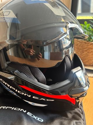 Casco Scorpion Exo Tech Evo Carbon Negro Azul