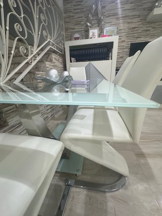 Mesa comedor cristal 4 sillas