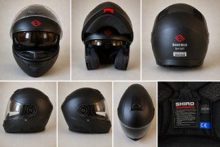 Casco Moto Integral Shiro Negro mate. Talla XS.