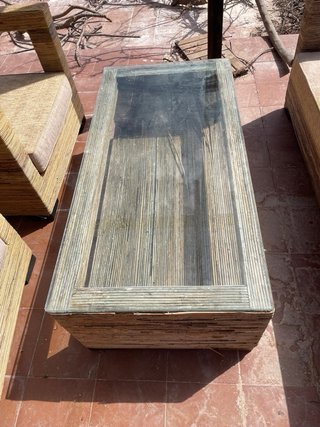 Muebles de jardín de madera y tela