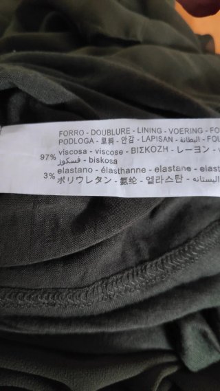 Vestido largo Zara verde oliva talla M
