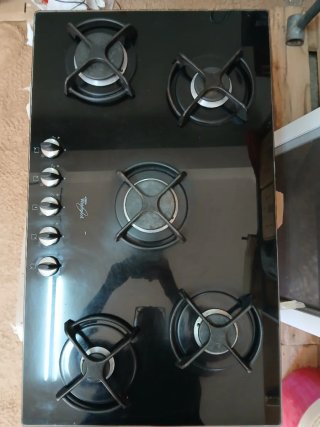 Encimera de cocina a gas ciudad 5 fogone whirlpool
