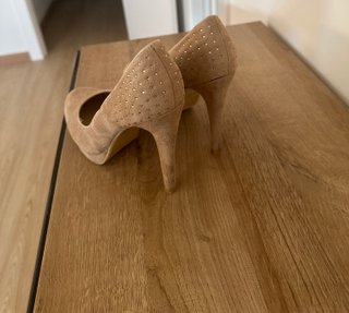Zapatos de tacón beige 10 cm
