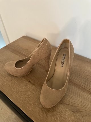 Zapatos de tacón beige 10 cm