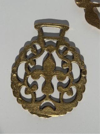 Lote 3 medallones latón vintage Horse Brass