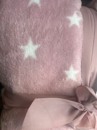 Manta suave rosa con estrellas
