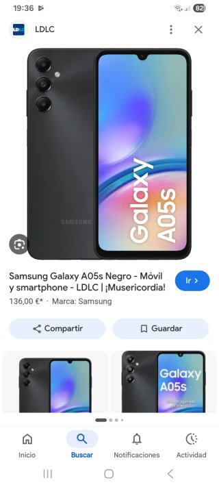 Samsung Galaxy A05s 128GB Negro