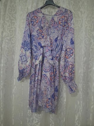 Vestito donna viola fantasia taglia S