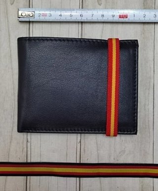 CARTERA MONEDERO PIEL CIERRE BANDERA + REGALO PULS