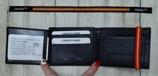 CARTERA MONEDERO PIEL CIERRE BANDERA + REGALO PULS